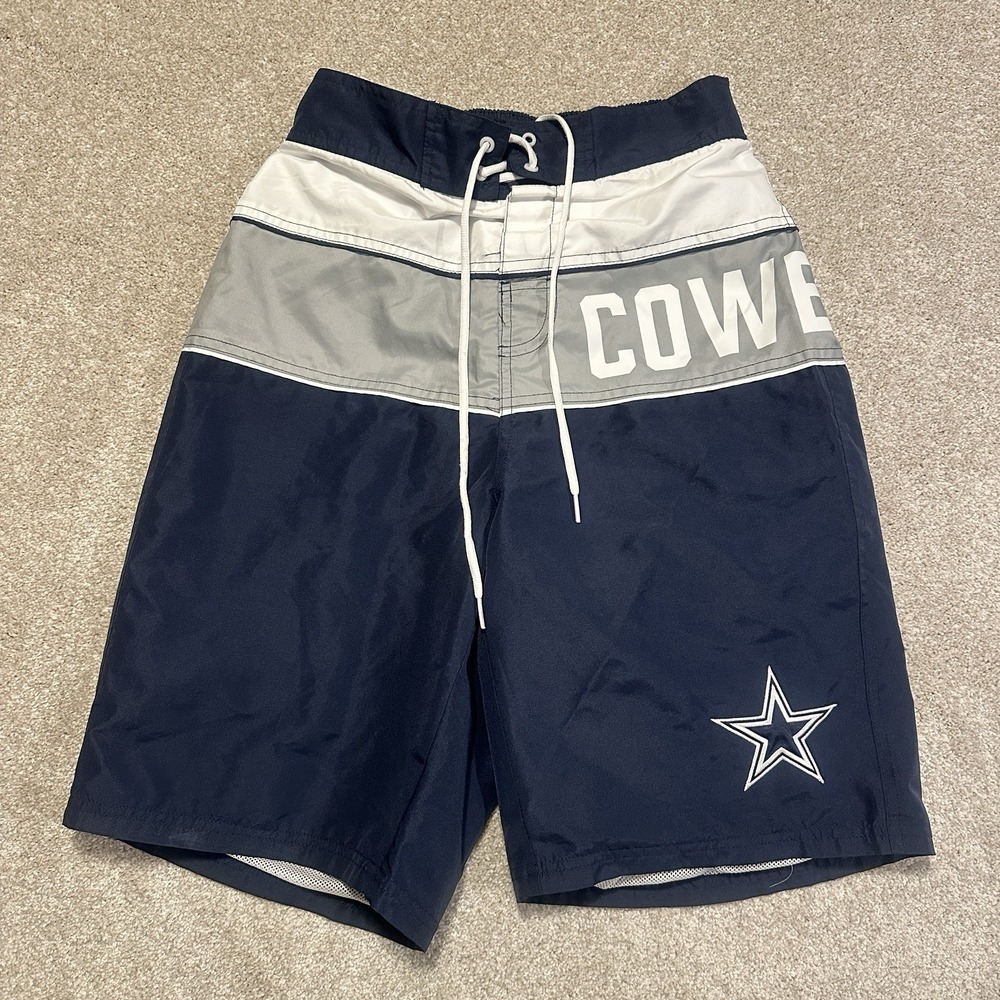 Dallas Cowboys Swim Trunk Mens‎ Size Small Blue Lined NFL Football Beach Travel
